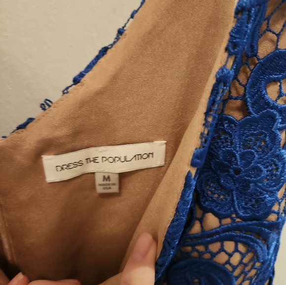 Dress the Population Blue Lace Dress NWT Size M - Picture 6 of 12